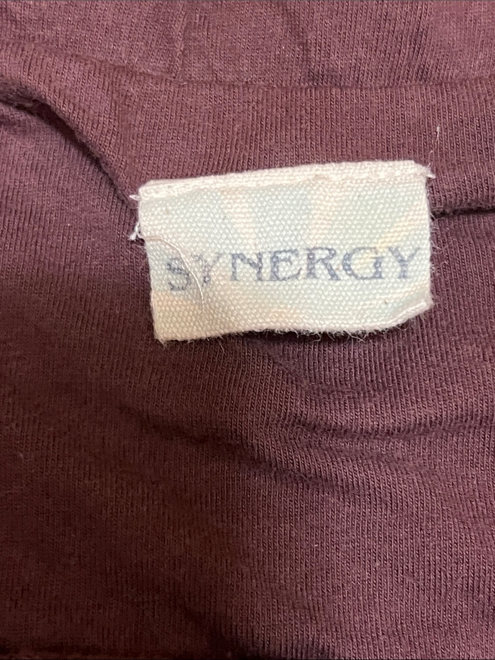 Synergy Organic Clothing Maroon Skater Skirt with Teal Leaf Embroidery - Picture 2 of 3